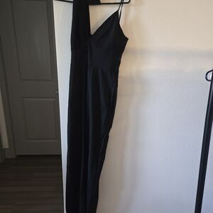 Fashion Nova Black One Shoulder Jumpsuit